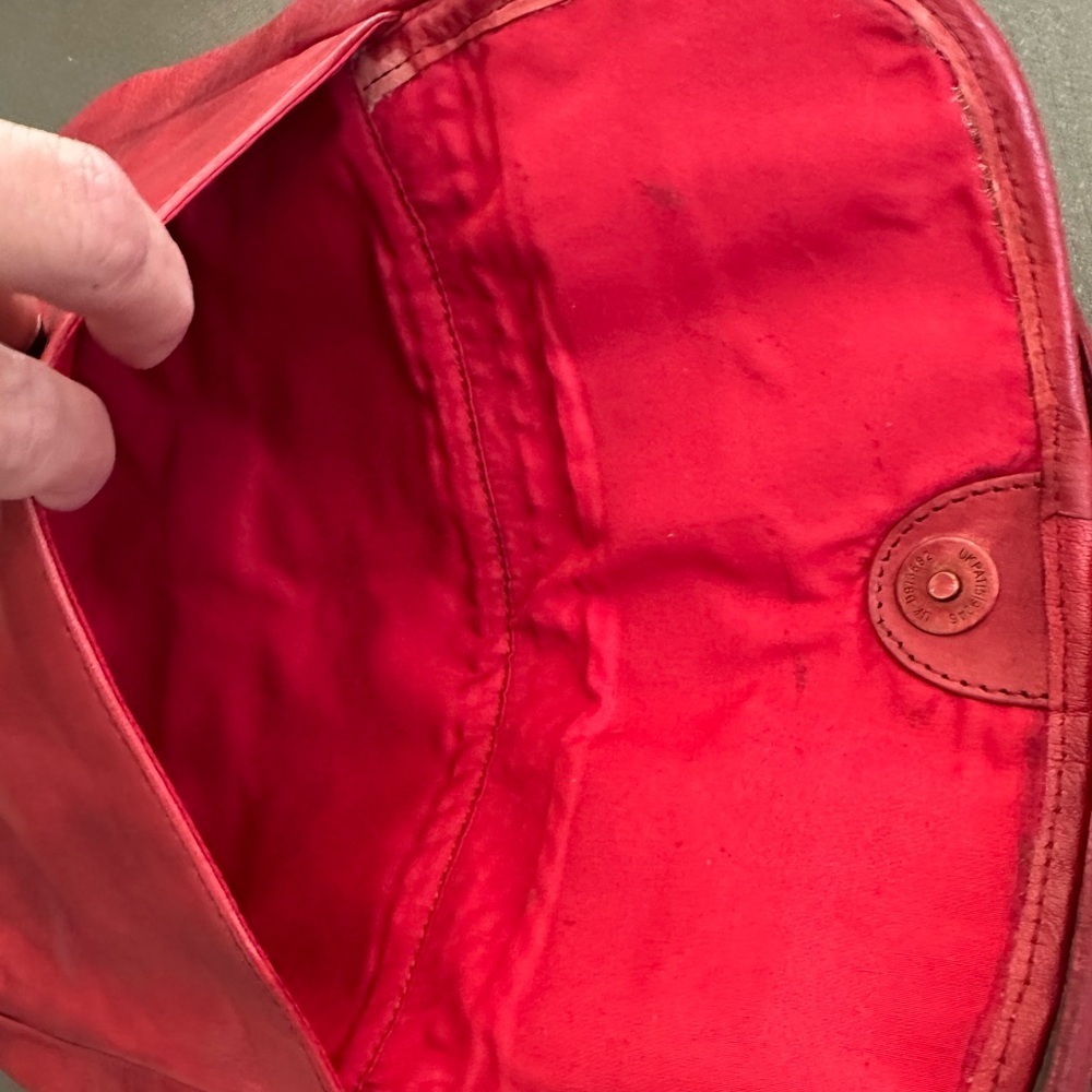 Braided Leather Crossbody Bag Purse Casual Genuine Leather 11” x 11” Red… - Picture 12 of 15